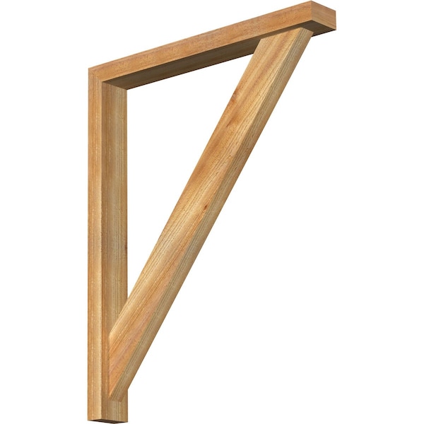 Ekena Millwork Traditional Block Rough Sawn Bracket w/ Offset Brace, Western Red Cedar, 4"W x 30"D x 38"H BKT0402X30X38TRA05RWR - main